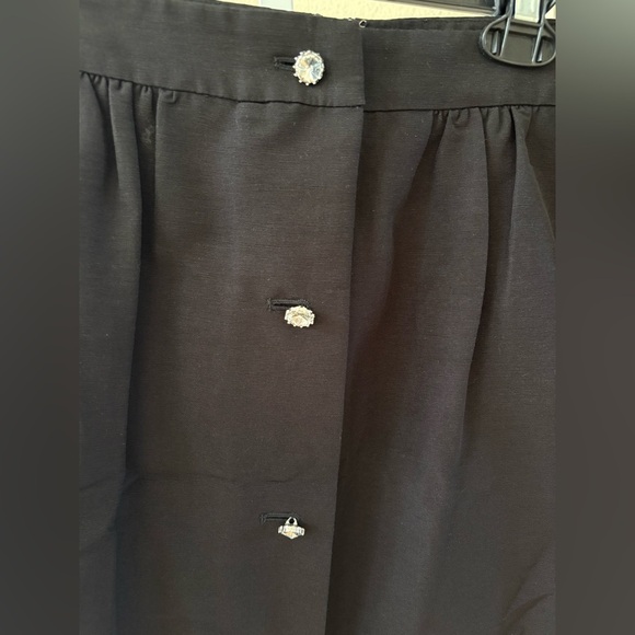 NWOT - Talbots Black A-line Skirt with Rhinestone Buttons - Size 14P - Picture 5 of 5